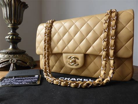 chanel classic medium flap bag beige